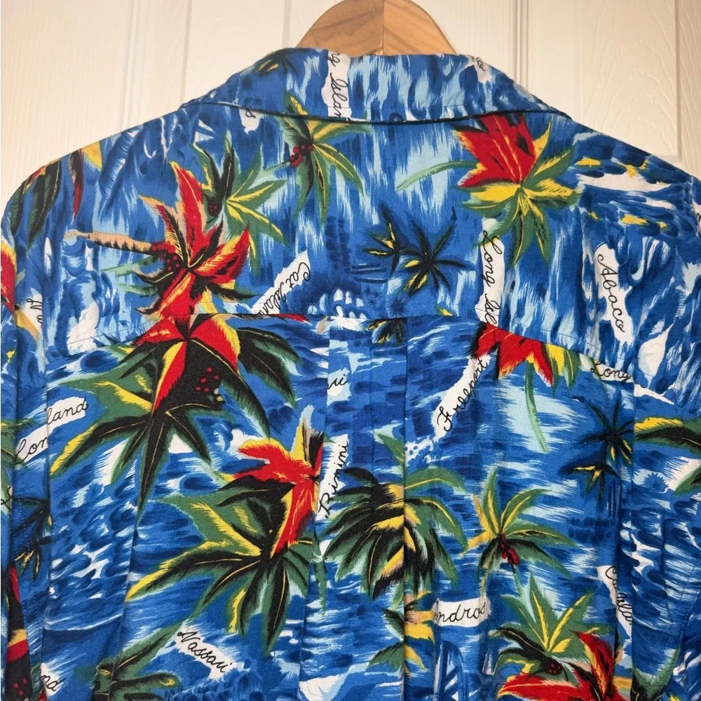 Vintage 90s M.E. Sport Tropical Shirt Men’s L Rayon Bahamas Resort Wear Coconut - Picture 11 of 16